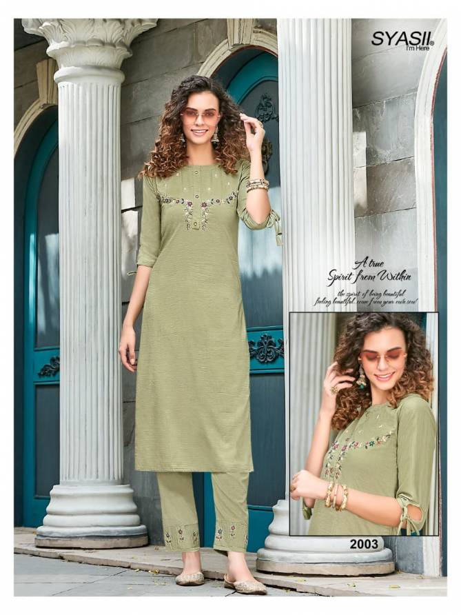 Syasii Ramia 2 Fancy Party Wear Kurti With Bottom Latest Collection